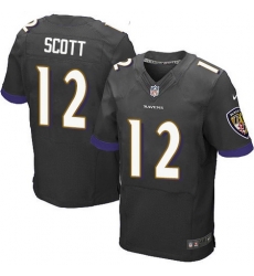 Nike Ravens #12 Jaleel Scott Black Alternate Mens Stitched NFL New Elite Jersey