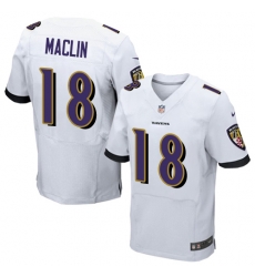 Nike Ravens #18 Jeremy Maclin White Mens Stitched NFL New Elite Jersey