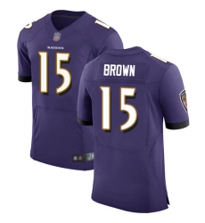 Ravens 15 Marquise Brown Purple Team Color Men Stitched Football Vapor Untouchable Elite Jersey