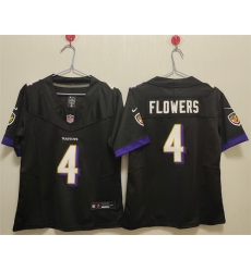 Women Baltimore Ravens 4 Zay Flowers Black Vapor Football Jersey  Women Baltimore Ravens 4 Zay Flowers Black Vapor Football Jersey