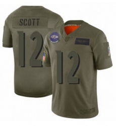 Womens Baltimore Ravens 12 Jaleel Scott Limited Camo 2019 Salute to Service Football Jersey