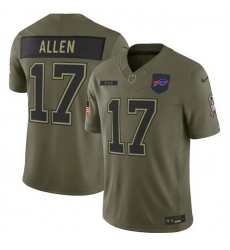 Men Buffalo Bills 17 Josh Allen Olive 2025 Salute to Service Limited Stitched Football Jersey Men Buffalo Bills 17 Josh Allen Olive 2025 Salute to Service Limited Stitched Football Jersey