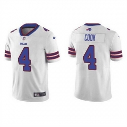 Men Buffalo Bills 4 James Cook White Vapor Untouchable Limited Stitched Jersey