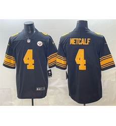 Men Pisttburgn Steelers 4 DK Metcalf Black Color Rush Vapor Untouchable Limited Stitched Football Jersey