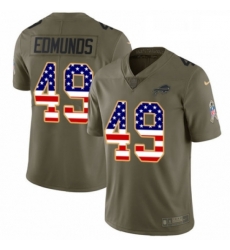 Mens Nike Buffalo Bills 49 Tremaine Edmunds Limited Olive USA Flag 2017 Salute to Service NFL Jersey