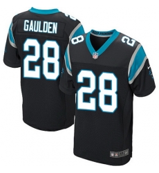 Nike Panthers #28 Rashaan Gaulden Black Team Color Mens Stitched NFL Elite Jersey