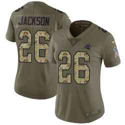 Nike Panthers #26 Donte Jackson Olive Camo Womens Stitched NFL Limited 2017 Salute to Service Jersey