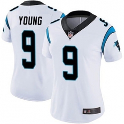 Women Carolina Panthers 9 Bryce Young White 2024 Vapor Limited Stitched Football Jersey