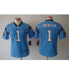 Women Nike Carolina Panthers 1# Newton Blue[Women Limited Jerseys]