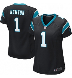 Womens Nike Carolina Panthers 1 Cam Newton Game Black Team Color NFL Jersey