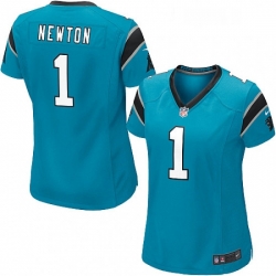 Womens Nike Carolina Panthers 1 Cam Newton Game Blue Alternate NFL Jersey