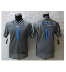 Youth Nike Carolina Panthers #1 Newton Grey Jerseys(Vapor)