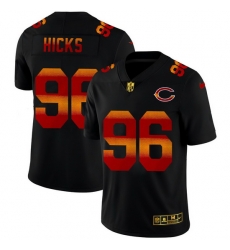 Chicago Bears 96 Akiem Hicks Men Black Nike Red Orange Stripe Vapor Limited NFL Jersey