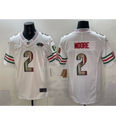 Men Chicago Bears 2 D J  Moore White Mexico F U S E  With VMH Patch Stitched Football Jersey