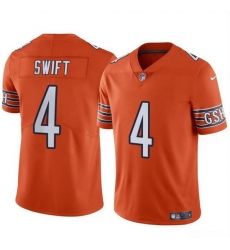 Men Chicago Bears 4 D u2019Andre Swift Orange Vapor Stitched Football Jersey