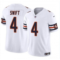 Men Chicago Bears 4 D u2019Andre Swift White 2023 F U S E  Vapor Stitched Football Jersey