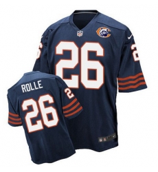 Nike Bears #26 Antrel Rolle Navy Blue Throwback Mens Stitched NFL Elite Jersey