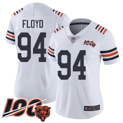 Women Chicago Bears 94 Leonard Floyd White 100th Season Limited Football Jersey