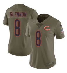 Womens Nike Bears #8 Mike Glennon Olive  Stitched NFL Limited 2017 Salute to Service Jersey