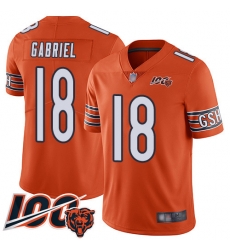 Youth Chicago Bears 18 Taylor Gabriel Orange Alternate 100th Season Limited Football Jersey