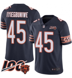 Youth Chicago Bears 45 Joel Iyiegbuniwe Navy Blue Team Color 100th Season Limited Football Jersey