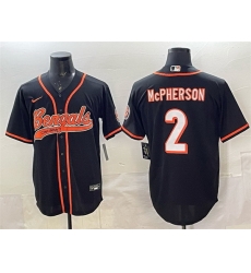 Men Cincinnati Bengals 2 Evan McPherson Black With Patch Cool Base Stitched Baseball Jersey Men Cincinnati Bengals 2 Evan McPherson Black With Patch Cool Base Stitched Baseball Jersey