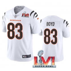 Nike Cincinati Bengals 83 Tyler Boyd White 2022 Super Bowl LVI Vapor Limited Jersey