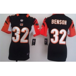 Women Nike Cincinnati Bengals 32 Cedric Benson Black Nike NFL Jersey