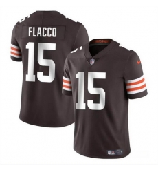 Men Cleveland Browns 15 Joe Flacco Brown Vapor Untouchable Limited Stitched Jersey