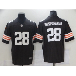 Men Cleveland Browns 28 Owusu-koramoah brown 2021 Vapor Untouchable Limited Player Nike NFL Jersey