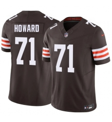 Men Cleveland Browns 71 Tytus Howard Brown F U S E Vapor Limited Stitched Football Jersey Men Cleveland Browns 71 Tytus Howard Brown F U S E Vapor Limited Stitched Football Jersey