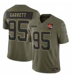 Men Cleveland Browns 95 Myles Garrett Olive 2025 Salute to Service Limited Stitched Football Jersey Men Cleveland Browns 95 Myles Garrett Olive 2025 Salute to Service Limited Stitched Football Jersey