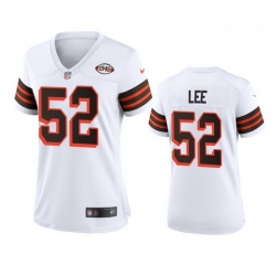 Women Cleveland Browns 52 Elijah Lee Nike 1946 Collection Alternate Game Limited NFL Jersey   White