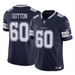 Men Dallas Cowboys 60 Tyler Guyton Navy 2024 Draft F U S E Vapor Untouchable Limited Stitched Football Jersey