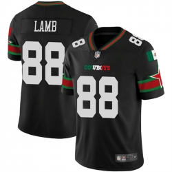 Men Dallas Cowboys 88 CeeDee Lamb Black Mexico Vapor Limited Stitched Football Jersey