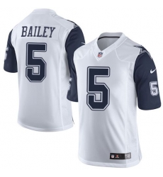 Nike Cowboys #5 Dan Bailey White Mens Stitched NFL Limited Rush Jerseys