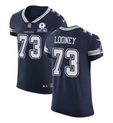 Nike Cowboys 73 Joe Looney Navy Blue Team Color Men Stitched With Established In 1960 Patch NFL Vapor Untouchable Elite Jersey