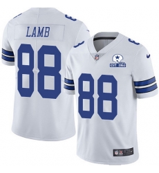 Nike Cowboys 88 CeeDee Lamb White Men Stitched With Established In 1960 Patch NFL Vapor Untouchable Limited Jersey