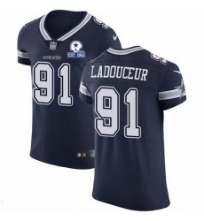 Nike Cowboys 91 L P  Ladouceur Navy Blue Team Color Men Stitched With Established In 1960 Patch NFL Vapor Untouchable Elite Jersey