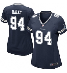 Women Dallas Cowboys #94 Charles Haley Navy Blue Retired Player NFL Nike Game Jersey