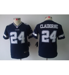 Youth Kids Dallas Cowboys #24 Morris Claiborne Blue Color Limited Jerseys