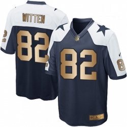 Youth Nike Dallas Cowboys 82 Jason Witten Elite NavyGold Throwback Alternate NFL Jersey