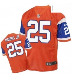 Men Nike Denver Broncos 25 Chris Harris Jr Elite Orange Throwback NFL Jersey