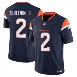 Men Nike Denver Broncos Patrick Surtain II Stitched Blue Limited Jersey