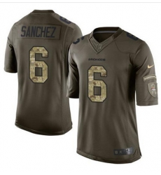 Nike Broncos #6 Mark Sanchez Green Mens Stitched NFL Limited Salute To Service Jersey