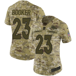 Nike Broncos #23 Devontae Booker Camo Women Stitched NFL Limited 2018 Salute to Service Jersey