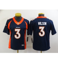 Women's Denver Broncos #3 Russell Wilson Navy Blue 2022 Vapor Untouchable Stitched NFL Nike Limited Jersey