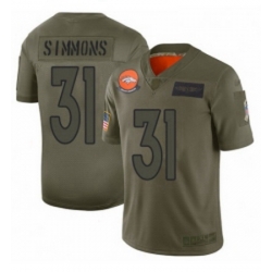 Womens Denver Broncos 31 Justin Simmons Limited Camo 2019 Salute to Service Football Jersey