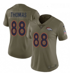 Womens Nike Denver Broncos 88 Demaryius Thomas Limited Olive 2017 Salute to Service NFL Jersey