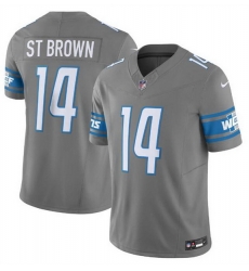 Men Detroit Lions 14 Amon Ra St  Brown Grey 2023 F U S E  Vapor Untouchable Limited Stitched Jersey